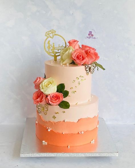 Cake Floral Decoration, 4 Kg Cake Design, Two Tier Simple Cake, Engagement Cakes 2 Tier, Two Tier Cake Designs Simple, Two Tier Anniversary Cake Designs, 2tier Cake Design, Two Tier Cake Wedding, Cake 2 Tier Birthday