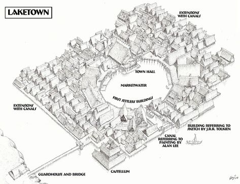 Inspiration! - Page 15 The Hobbit Map, The Hobbit Animated, Tolkien Map, American Midwest, Lake Town, Fantasy World Map, Tabletop Rpg Maps, Tolkien Art, Lotr Art