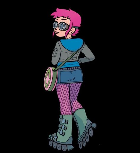 Ramona Flowers Rollerblades, Ramona Flowers Pink Hair, Romona Flowers Comic, Ramona Flowers Cosplay, Ramona Flowers Aesthetic, Ramona Flowers Comic, Scott Pilgrim Ramona Flowers, Ramona Scott Pilgrim, Bryan Lee O Malley