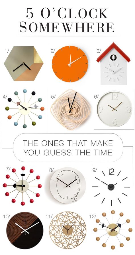 24 COOL WALL CLOCKS: 1 FOR EACH HOUR OF THE DAY | Right on time: 24 cool, modern wall clocks — some with numbers, some without. For the kitchen, the living room, the bathroom, wherever we're passing the time #AtHome. | #TheMomEditHome #TheMomEditAtHome #HomeDecorIdeas #HomeAccents #HomeOrganzation #KitchenWallClocks #SmallWallClocks #WallClocksLivingRoom #KitchenClocks #BathroomWallClocks #DigitalWallClocks #CoolWallClocks #ModernWallClocks Bathroom Wall Clocks, Wall Clock Numbers, Modern Wall Clocks, Small Wall Clock, Bathroom Clock, Mom Edit, Wall Clocks Living Room, Kitchen Clocks, Kitchen Wall Clocks