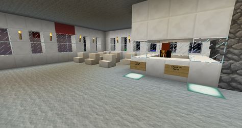 Minecraft Hospital Room, Minecraft Hospital Interior, Minecraft Hospital Ideas, Minecraft Hospital, Hospital Waiting Room, Minecraft Interior, Minecraft Interior Design, Hospital Interior, Minecraft City