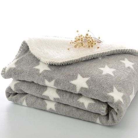 Newborn Baby Bedding, Puppy Blanket, Thermal Blanket, Star Blanket, Cute Blankets, Soft Baby Blankets, Warm Bed, Crib Blanket, Gray Blanket