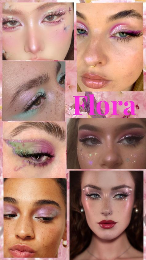 Winx Flora makeup #winxclub #winxflora #makeupinspo #winxmakeup Winx Fairy Makeup, Flora Winx Club Makeup Looks, Flora Costume Ideas, Flora Makeup Look, Winx Makeup Flora, Colourpop Winx Club, Flora From Winx Club Costume, Musa Winx Club Makeup, Flora Winx Club Halloween Costume