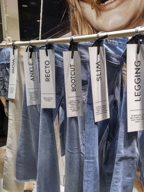 Denim Store Display, Denim Merchandising, Jeans Display, Lingerie Store Design, Denim Display, Fashion Display, Scarf Display, Typography Packaging, Sidewalk Sign