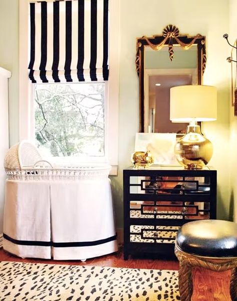 Gender Neutral Nursery Ideas - PureWow Glam Nursery, Modern Nursery Design, Chic Nursery, Stylish Nursery, Renovation Design, In The Corner, Gender Neutral Nursery, Black And White Stripes, Nursery Inspiration