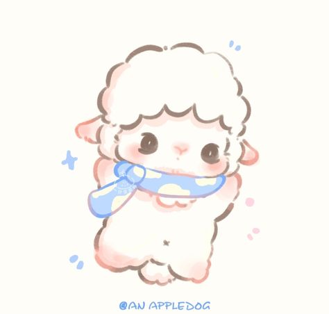 Lamb Drawing, Sheep Drawing, Cute Easy Doodles, Cute Lamb, Baby Lamb, Kawaii Illustration, Cute Sheep, Cute Animal Drawings Kawaii, Bunny Art