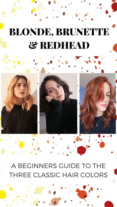 Blonde vs Brunette vs Redhead: My Experience Trying All Three Hair Colors (+ Tips!) - College Fashion Black Vs Blonde Hair, Blond Vs Brunette, Brunette Red Hair Color, Blonde Vs Brunette, Black Red Hair, Purple Shampoo And Conditioner, Colored Hair Tips, Favorite Makeup Products, Purple Shampoo