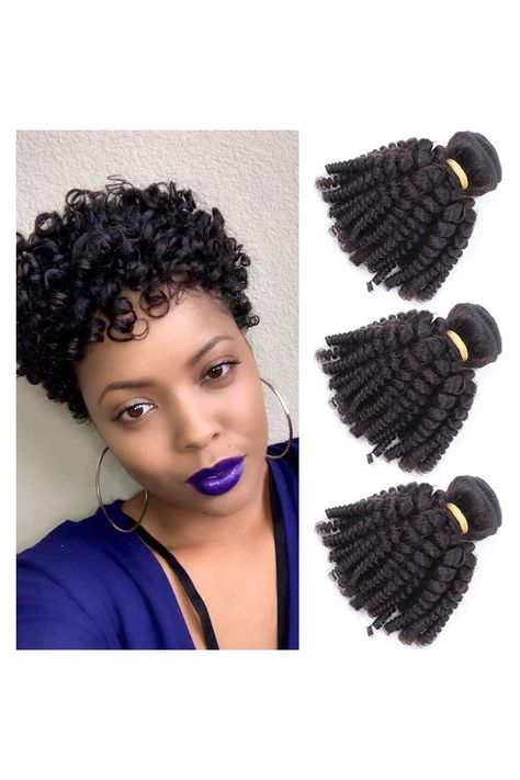 Short Curly Quick Weave Hairstyles, Human Hair Crochet Styles, Curly Quick Weave Styles, Spiral Hair Curls, Short Curly Weave, Short Quick Weave Hairstyles, Human Hair Crochet, Brazilian Human Hair Extensions, Curly Weave