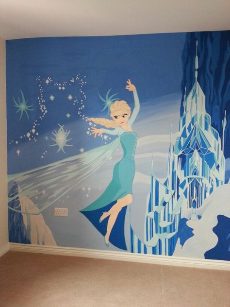 Frozen Wall Mural, Frozen Mural Bedrooms, Playhouse Mural, Disney Princess Mural, Preschool Girl Bedroom, Frozen Mural, Princess Mural, Disney Mural, Castle Mural