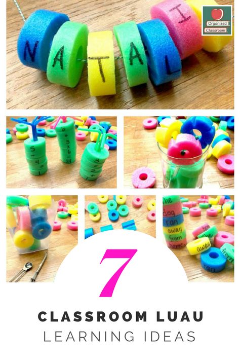 Pool noodles seem like pretty much a summer activity, but it turns out there are lots of ways to use pool noodles for DIY crafts! Here are a few ideas... Literacy Night Activities, Winter Classroom Activities, Organized Classroom, Winter Classroom, Literacy Games, Luau Theme, Classroom Freebies, Pool Noodle, Magnetic Letters