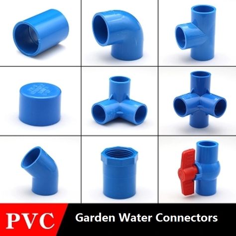 PVC Water Supply Pipe Fittings Blue Straight Elbow Solid Equal Tee Four way Connectors Plastic Joint  Irrigation Water Parts-in Garden Water Connectors from Home & Garden on AliExpress Pvc Joints, Pvc Pipe Connectors, Plastic Pipe Fittings, Furniture Grade Pvc, Pvc Furniture, Building Shelves, Pvc Pipe Fittings, Water Tube, Pipe Connectors