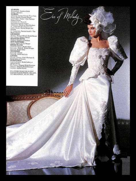 Wedding Dresses 80s, Eve Of Milady Wedding Dresses, 1980s Wedding Dress, 90s Wedding Dress, Dramatic Wedding Dress, Extravagant Wedding Dresses, Eve Of Milady, White Wedding Dress, Wedding Gowns Vintage