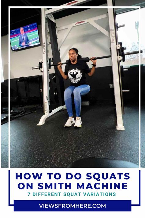 Smith Machine Squat Variations, Smith Machine Squat, Different Squats, How To Do Squats, Squat Routine, Zercher Squat, Squat Variations, Squat Machine, Lower Body Muscles