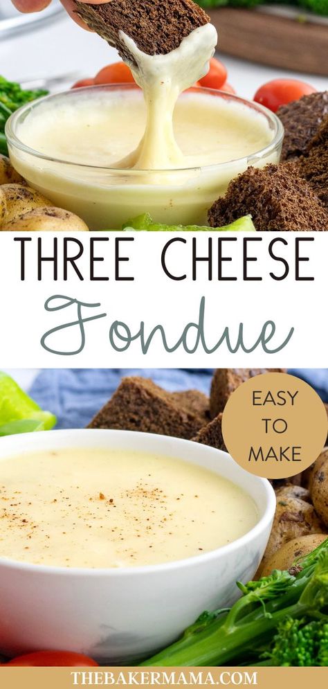 Gouda Cheese Fondue Recipe, Gouda Cheese Fondue, Melted Cheese Dip, Easy Fondue Recipes, Best Cheese Fondue, Easy Cheese Fondue, Easy Fondue, Melting Cheese, Fondue Recipes Cheese