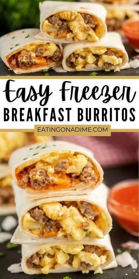 Easy Freezer Breakfast, Blackstone Breakfast, Freezable Breakfast, Best Breakfast Burritos, Freezer Breakfast Meals, Make Ahead Breakfast Burritos, Freezer Breakfast Burritos, Breakfast Burritos Frozen, Blackstone Recipes