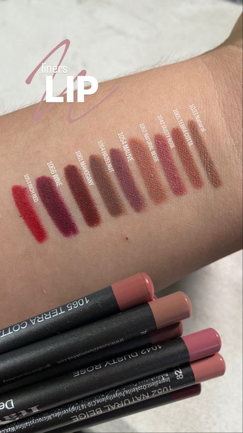 Italia Deluxe, Lip Liners, Italia Lip Liner, Lip Liner Collection, Lip Liner Colors, Lip Liner Set, Makeup Shades, Makeup List, Lip Makeup Tutorial