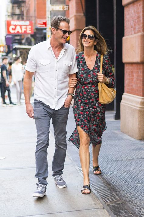 Over-50 Celebs Whose Style We Should Be Stalking via @WhoWhatWearUK Cindy Crawford Style, Rande Gerber, 50th Clothing, Best Swimsuits, Kaia Gerber, Over 50 Womens Fashion, Form Fitting Dress, Cindy Crawford, Plus Size Swimsuits