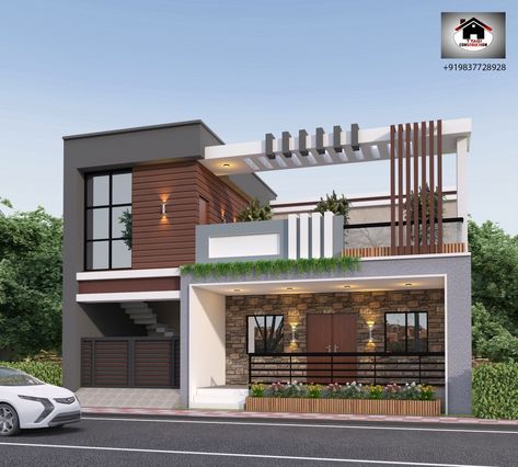 House Parapet Wall Design, Modern Parapet Wall Design, Arch Daily House, Parapet Wall Design, Parapet Design, House Structure Design, Small House Elevation, Small House Front Design, House Balcony Design