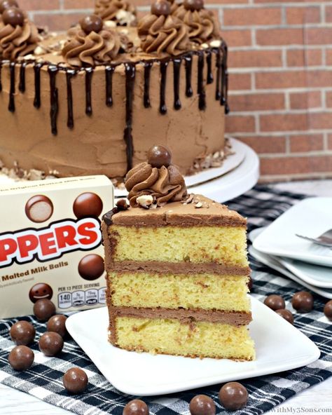 Malted Milk Balls Recipe, Whopper Cake, Mini Cherry Cheesecakes, Milk Balls, Banana Pudding Desserts, Banana Cream Cheesecake, Moist Yellow Cakes, Malted Milk Balls, Banana Cheesecake