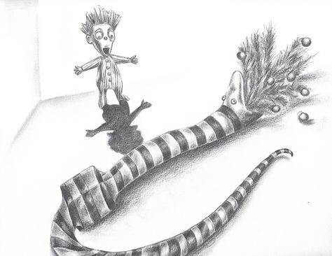 Handmade Nightmare Before Christmas fanart of scared boy seeing snake eating Christmas tree. by MaiartworkCreations on Etsy https://www.etsy.com/uk/listing/740928068/handmade-nightmare-before-christmas Nightmare Before Christmas Snake, Nightmare Before Christmas Fanart, Christmas Fanart, Snake Eating, Nightmare Before Christmas Tree, Gift Drawing, Graphite Drawings, Christmas Tree With Gifts, Nightmare Before