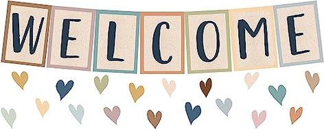 Amazon.com: Teacher Created Resources Everyone is Welcome Welcome Bulletin Board Set : Office Products Welcome Back To Work Office Decorations, Welcome Back To Work, Welcome Bulletin Board, Welcome Bulletin Boards, Calendar Bulletin Boards, Welcome To Class, Giant Letters, Incentive Chart, Welcome Design