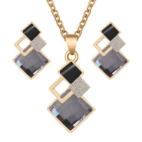 Unique Bridal Jewelry, Geometric Pendant Necklace, Earrings Sets, Crown Necklace, Crystal Pendants, Pendants Necklace, Women's Jewelry Sets, Gold Necklace Set, Fashion Jewelry Sets