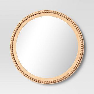 Wall Decor : Target Circle Beaded Mirror, Round Beaded Mirror, Wood Ball Mirror, Wooden Circle Mirror, Boho Wall Hooks, Round Scalloped Mirror, Rattan Mirror Nursery, Boho Nursery Mirror, Nursery Wall Mirror