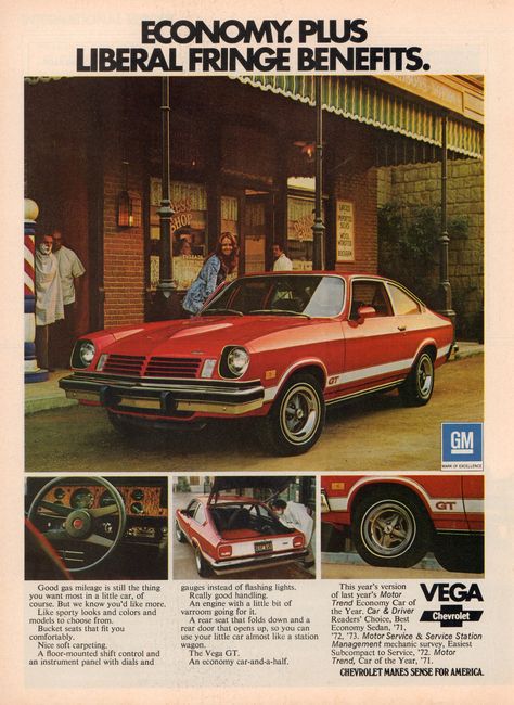 Vintage Car Posters, Car Favorites, Chevrolet Auto, Chevy Vega, Automotive Ads, Cars Poster, Chevrolet Vega, Eco Car, Automobile Advertising