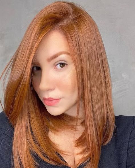 Pelo Color Cobre, Hairstyle Examples, Ginger Hair Color, Copper Hair Color, Hair Color Techniques, Beauty Hair Makeup, Balayage Hair Blonde, Penteado Cabelo Curto, Copper Hair