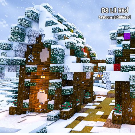 We're building in a cozy Winter Let's Play series on YouTube & I love how our Gingerbread Library and Enchanting tower turned out❄️⁠ If you're looking for some cozy vibes, be sure to subscribe over on Youtube to join my winter wonderland adventures!⁠ ⁠ #dalilred #minecraft #dalilredminecraft #dalilredletsplay #minecraftbuilder #minecraftbuilds #dalilredcozy #letsplay #redswinterworld #redsworld #dalilredsworld #minecraftwinter #dalilredchristmas #dalilredwinter Christmas Town Ideas, Gingerbread Library, Town Minecraft, Village Minecraft, Winter Town, Minecraft Christmas, Winter Village, Minecraft Blueprints, Minecraft Builds