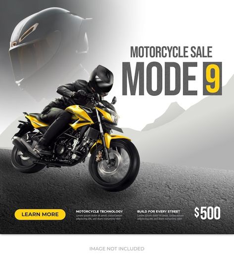 Vector city bike promotion sale social m... | Premium Vector #Freepik #vector #car-instagram #square-post #product-social-media #car-social-media Bike Advertising Design, Motorcycle Social Media Design, Bike Social Media Post, Bike Creative Ads, Vega Helmets, Bike Ads, Famous Ads, Facebook Ads Design, Car Advertising Design