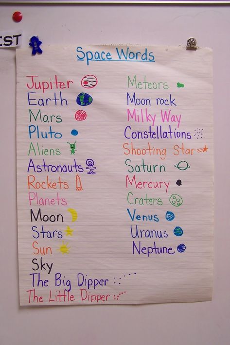 Space Activities Space Lesson Plans, Solar System Unit, Space Theme Preschool, Space Week, Space Lessons, Space Preschool, Space Crafts For Kids, Space Classroom, Space Words