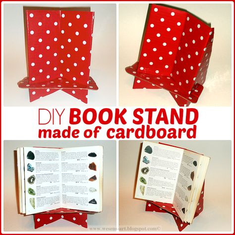 DIY Book Stand made of cardboard Diy Book Stand, Diy Karton, Book Holder Stand, Diy Buch, Book Stand, Book Holders, Diy Cardboard, Book Stands, Card Tutorial