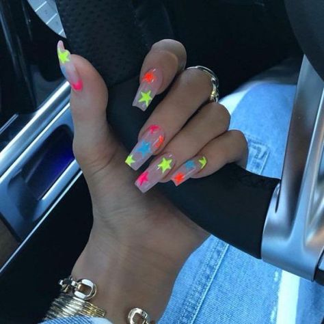 12 Trendy Nail Designs That Are Going To Be In Next Year - Society19 Her Nails, Neon, Stars, Nails