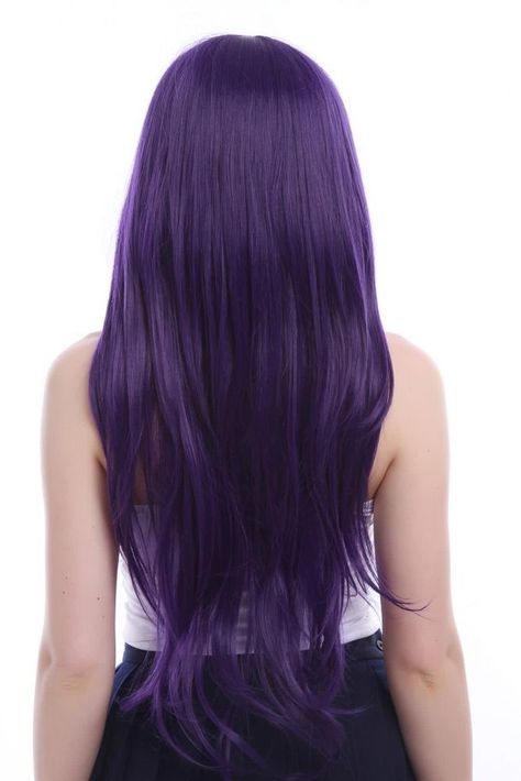 Violet Purple Hair Color, Purple Hair With Black Underneath, Long Violet Hair, Nightshade Purple Hair, Orchid Purple Hair, Dark Purple Hair Korean, Dark Purple Hair Ideas, Dark Hair Color With Purple, Violet Hair Aesthetic