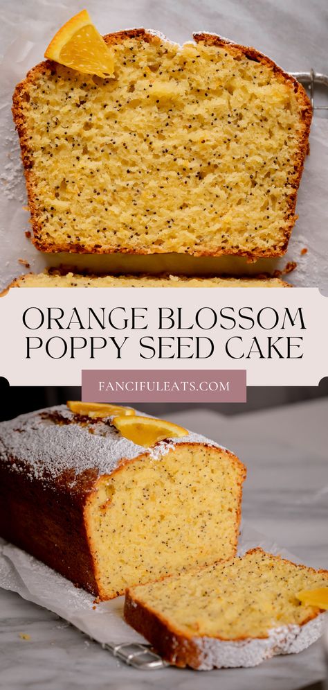 Orange Blossom Poppy Seed Loaf Cake. Poppy Seed Desserts, Vanilla Poppyseed Cake, Orange And Poppyseed Cake, Orange Poppyseed Loaf, Orange Poppy Seed Bread, Orange And Poppy Seed Cake Recipes, Orange Poppyseed Cake, Poppy Seed Dessert, Lemon And Poppy Seed Cake