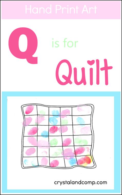 Quilt Craft For Preschoolers, Letter Q Handprint, Letter Q Handprint Craft, Q Preschool Crafts, Q Is For, Letter Q Crafts For Toddlers, Q Is For Craft, Letter Q Crafts For Preschoolers, Q Is For Quilt Preschool Craft