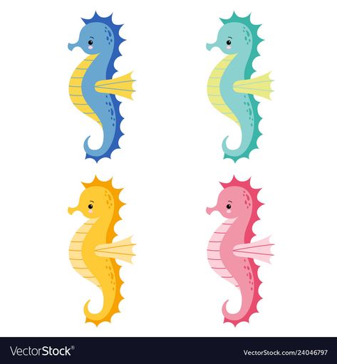 Sea Horse Cartoon, Sea Horse Illustration, Sea Horse Drawing, Seahorse Clipart, Sea Horses Illustration, Seahorse Cartoon, Kawaii Illustration, Horse Drawing, Sea Horse