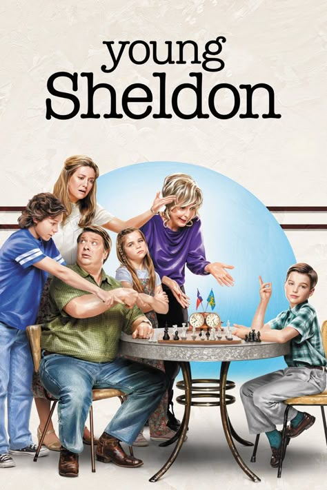 Young Sheldon Poster Young Sheldon Poster, Child Genius, Full Mon, Young Sheldon, Jim Parsons, Tv Series To Watch, Sheldon Cooper, Tv Series Online, Icarly