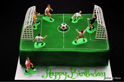 Birthday Cake  soccer | Soccer themed Birthday cake | Cakes by Rose Soccer Theme Birthday Cake, Strawberry Cake With Buttercream, Vanilla Strawberry Cake, Tennis Cake, Soccer Birthday Cakes, Cake With Buttercream Frosting, Fondant Cakes Birthday, Cake Wallpaper, Theme Birthday Cake