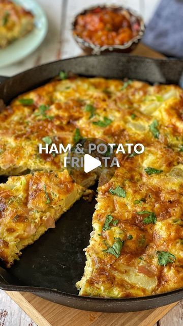 Frittata Recipes Potato, Extra Potatoes, Ham Frittata, Potato Frittata, Frittata Recipes, Ham Cheese, Potato Recipes, Potato, I Can