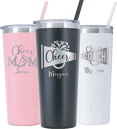 AVITO Personalized Cheer Tumbler - 22 oz Tumbler with Lid and Straw - Laser Engraved Tumbler - Cheer Gifts - Cheer Mom Tumbler - Cheer Coach Gift - Cheer Team Gifts, Cheerleader Gifts Cheer Mom Tumbler, Cheer Tumbler, Cheerleader Gifts, Cheer Coach Gifts, Cheer Team Gifts, Cheer Coach, Cheer Coaches, Cheer Gifts, Engraved Tumbler