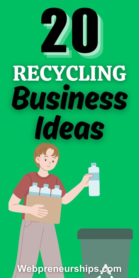 Make the world a better place with these eco-friendly recycling business ideas. #StartingAnOnlineBusiness #MoneyMakingIdeas #FinancialInnovation #ExtraIncome Recycling Ideas For School, Business Ideas For Students, Business Ideas List, Recycling Business, Extra Income Online, Recycling Ideas, Business Marketing Plan, Green Business, Waste Management