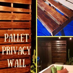 1001pallets.com-vertical-pallet-privacy-wall-for-our-garden-01 Pallet Privacy Fences, Pallet Privacy Wall, Pallet Fences, Yard Privacy, Diy Privacy Fence, Wood Pallet Ideas, Outdoor Pallet, Pallet Walls, Privacy Wall