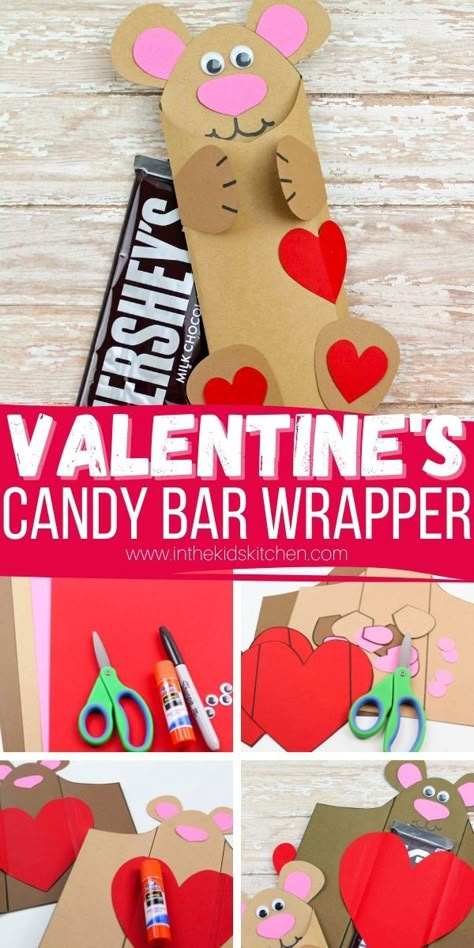 Valentine Candy Bar Ideas, Candy Bar Valentines Ideas, Teddy Bear Candy Bar, Bear Candy Bar, Valentines Candy Bar, Chocolate Bar Valentines, Hershey Candy Bar Wrappers Template Free Printable, Hershey Bar Valentine, Diy Candy Bar Wrappers