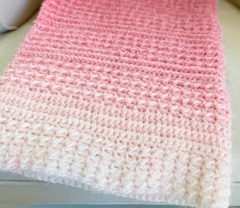 Crochet Blanket Patterns Free Ombre Yarn, Caron Colorama Halo Crochet Patterns, Halo Crochet, Daisy Farm Crafts, Daisy Farm, Dog Sweater Crochet Pattern, Crocheted Stuff, Crochet Shell, Textured Blankets