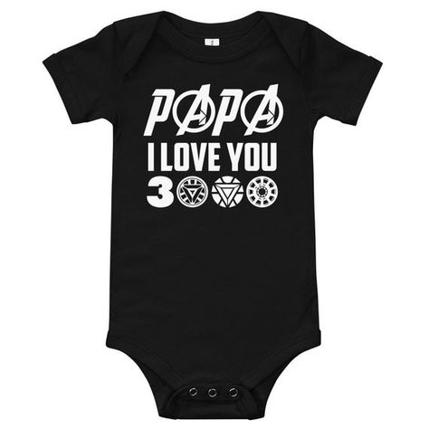 Papa i love you 3000 personalized baby gift dad i love you 3000 new baby gift Marvel endgame avenger Marvel Baby Clothes, Cat Dad Shirt, Galaxy Shirt, Super Man, Marvel Shirt, Newborn Girl Outfits, Robert Downey, Robert Downey Jr, Baby Ideas