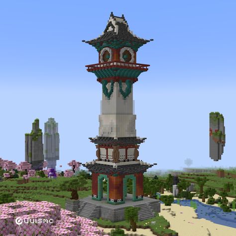 - Hanok Tower Survival Friendly build Lemme know what you think! #minecraft #minecraftbuilds Japanese Tower Minecraft, Minecraft Visuals, Japanese Minecraft Builds, Tower Minecraft, Minecraft Tower, Minecraft Mountain, Minecraft Japanese House, Minecraft Japanese, Build Minecraft