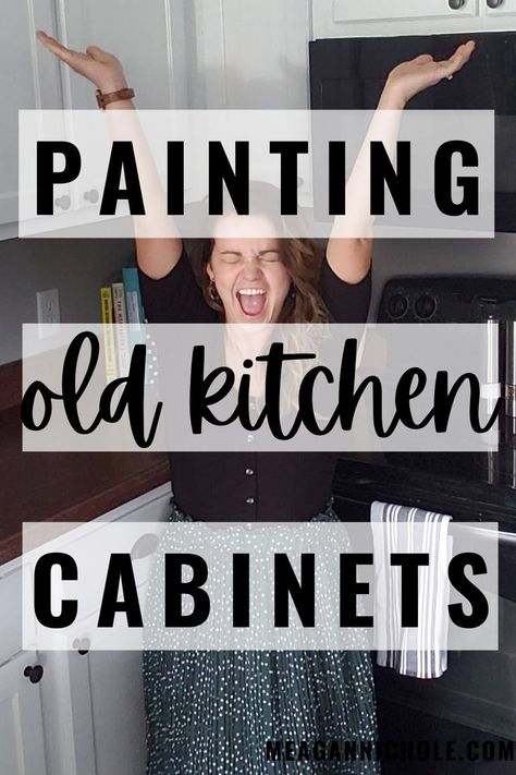 I am loving this post! I cannot wait to update our old kitchen cabinets by painting them! Kitchen Cabinets Half Painted Half Wood, Painting 1970's Kitchen Cabinets, Old White Kitchen Cabinets Redo, How To Paint Old Kitchen Cabinets, Old Fashioned Kitchen Ideas, Painting Old Kitchen Cabinets, Painting Cabinets Kitchen, Concrete Kitchen Cabinets, Old Kitchen Cabinet Makeover