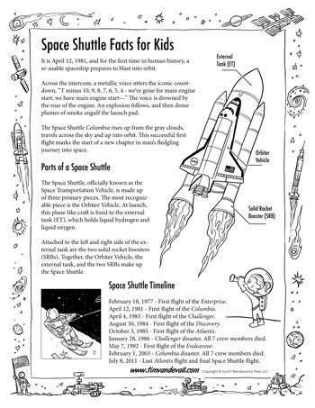 Space Shuttle Facts for Kids Space Lesson Plans Elementary, Astronaut Activities For Kids, Space Worksheets For Kids, Space Facts For Kids, Astronaut Worksheet, Space Theme Worksheets, Space Worksheets, Space Shuttle Blueprint, Solar System Unit